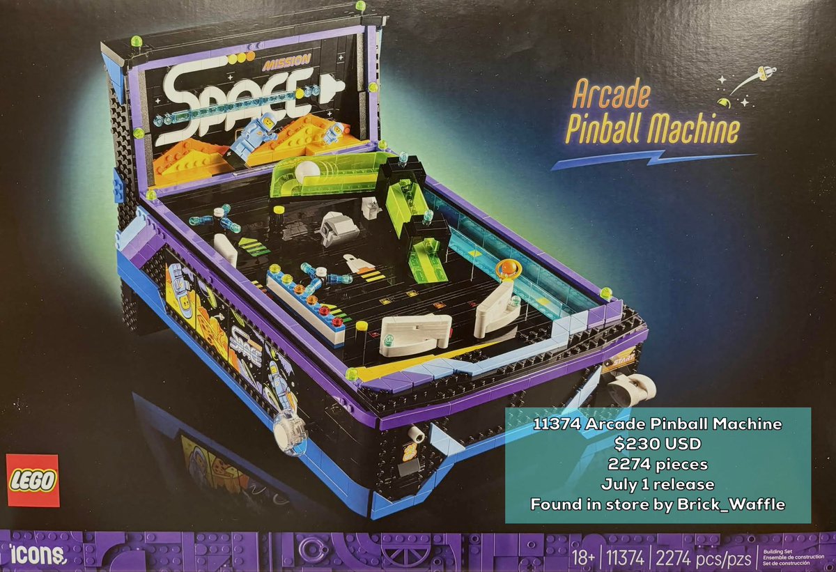 the_brick_news's tweet photo. New LEGO Arcade Pinball Machine Coming In August for $230! https://t.co/E8kCN141iU