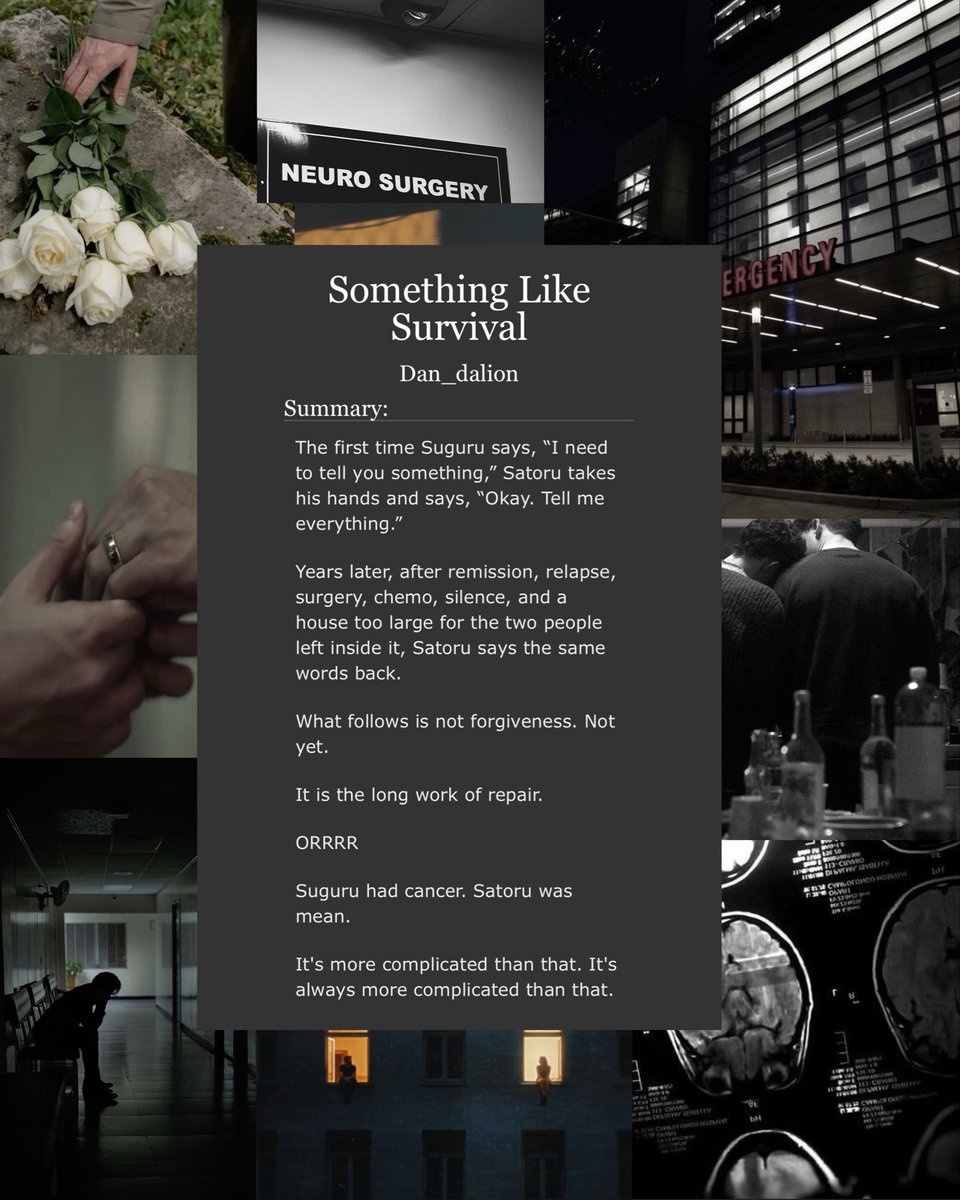 DanDelionnwld's tweet photo. something like survival 
#gego 

- M | 33k | completed 
- Established relationship | no curses 
- Heavy angst inspired by canon character death 

🔗 https://t.co/gJgoGNeNg2 

🎧 https://t.co/8AKeaSgNRW https://t.co/Be9Fn9klLL