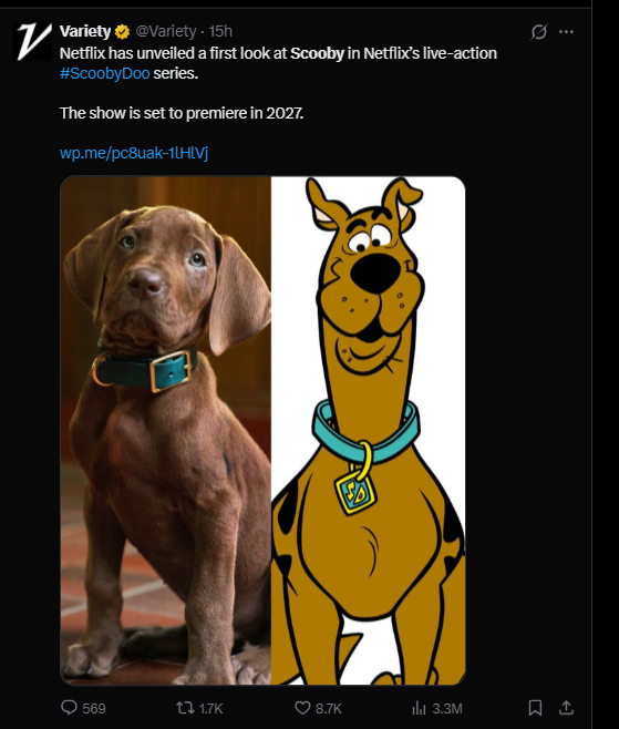 quarsays's tweet photo. The new scooby doo just got leaked and is going INSANELY viral.

The tweet im quoting has 15 million views in just 15 hours and theres TONS of more posts with MILLIONS of views

Just check the x search!  Literally everybody is talking abt this 

https://t.co/JQLtCi2G0T

3Ln2EH9txLwMjLP4NEcLuEfGEbwb1pKjUyiMfKYDpump