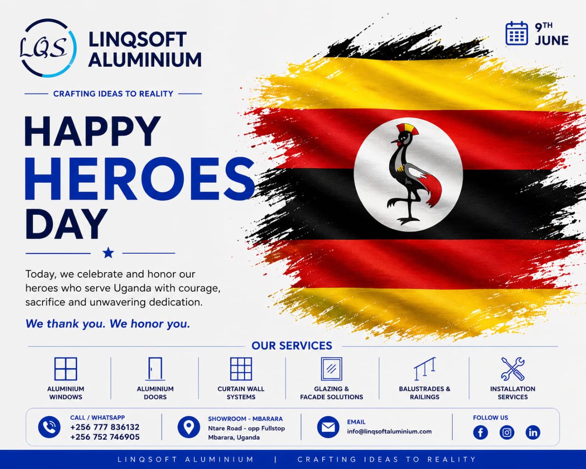 linqsoftA's tweet photo. Today we celebrate those patriots that fought hard to make this country a better place to live in. 
Happy Heroes Day
#HeroesDay 
#LinqsoftAluminium https://t.co/NtClLeJPUL