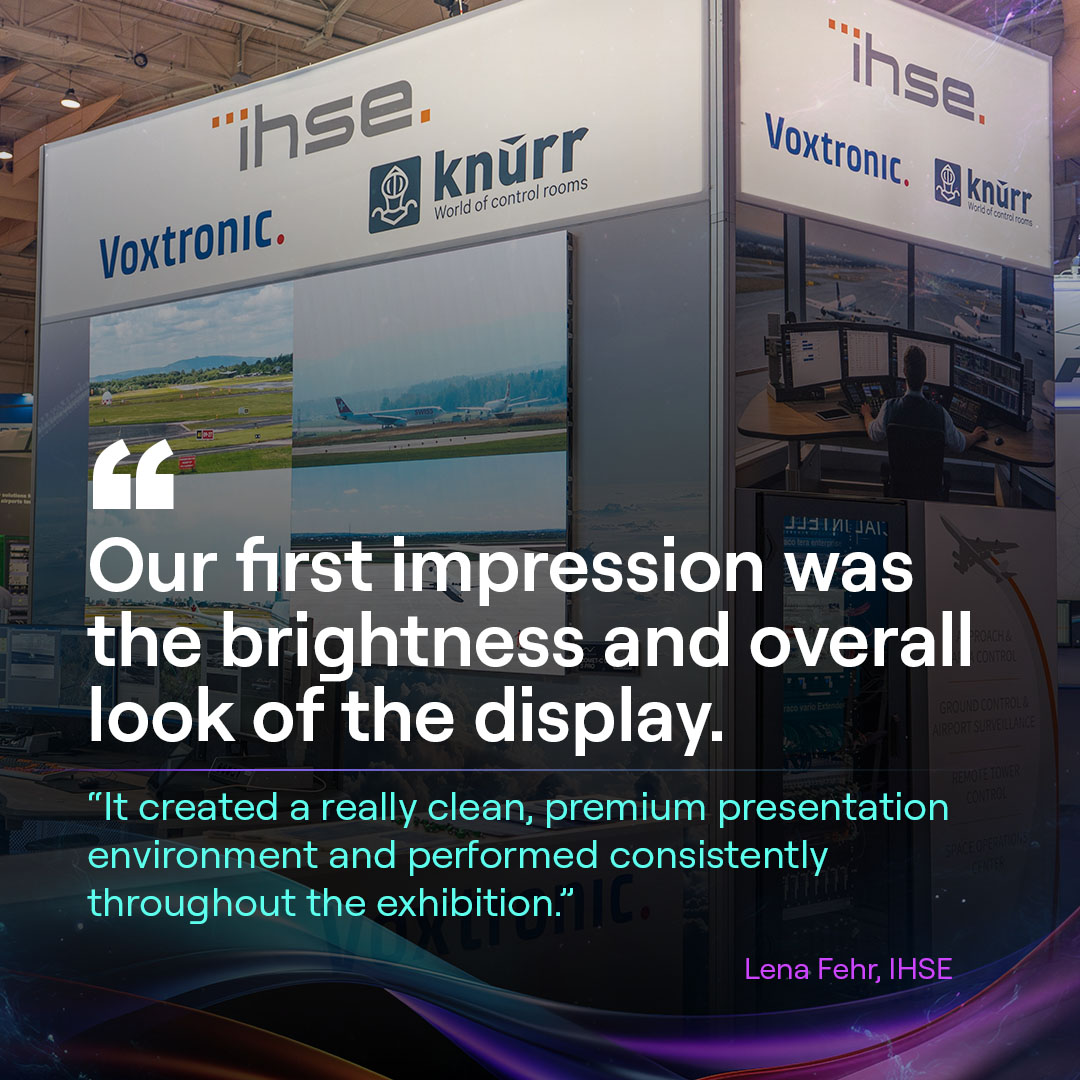 AuravisionL's tweet photo. We value hearing how our systems perform from the people using them. At @AirspaceWorld, IHSE selected our COMET-C LED as part of its live #ControlRoom &amp; #KVM demonstration. Here's what they had to say. @IHSEUSMarketing
#MissionCritical #EuropeanLED #LEDDisplay #AuraVision https://t.co/OhwwsH1Aws