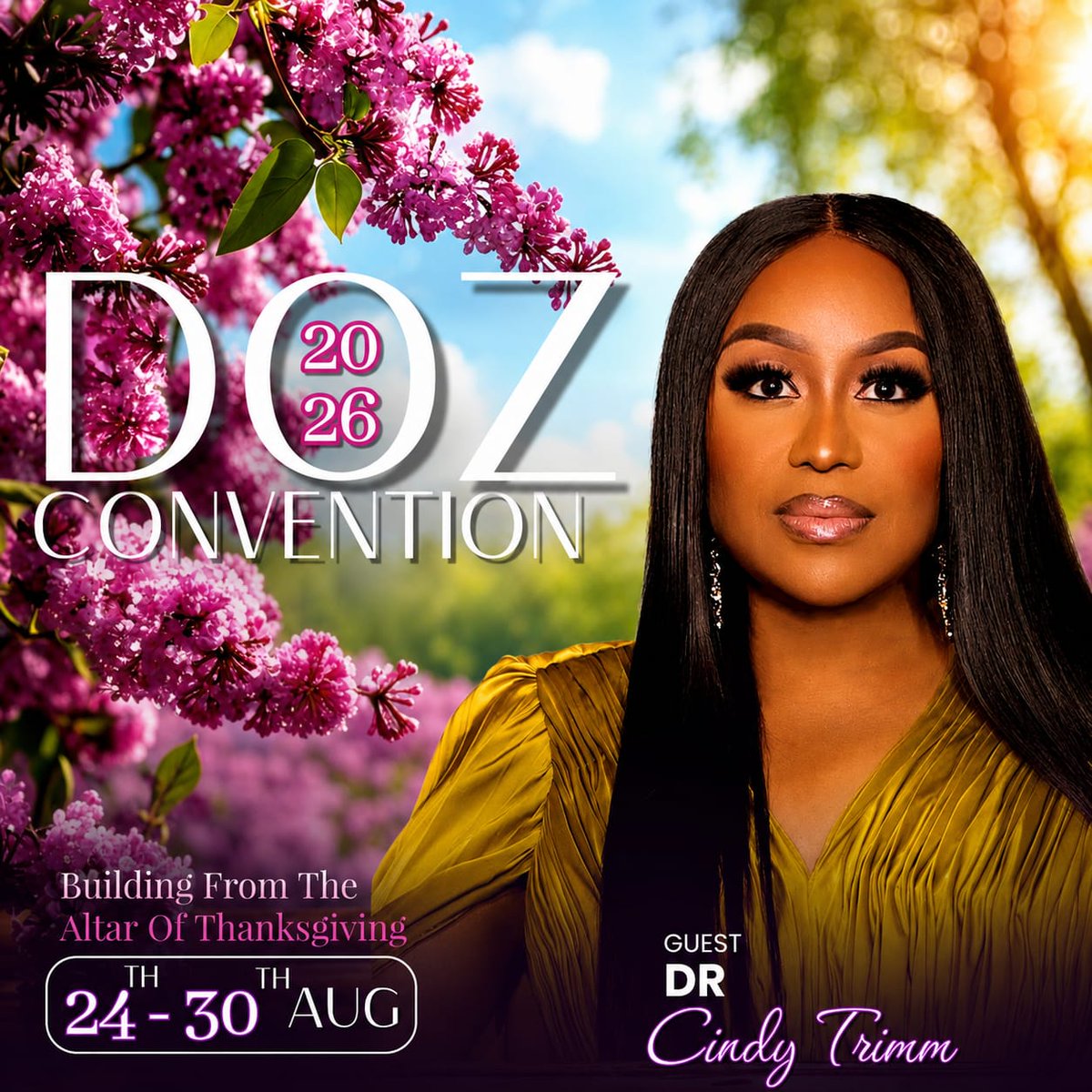 DOZ_Ke's tweet photo. I cannot keep calm!🔥 Dr. Cindy Trimm my good friend is coming for #DOZConvention2026 🙌🏽
Global speaker,best-selling author, former senator,empowerment specialist and transformational leader bridging theology,business, and governance.

Register for free
https://t.co/i10qcQsfcE https://t.co/9VQmwzq2NL