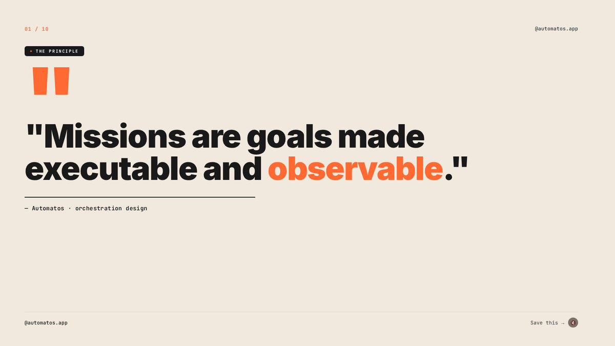 AutomatosAI's tweet photo. Missions — A goal decomposed into tasks, assigned to agents, orchestrated in parallel, and tracked to completion with full observability.

#automatos #aiagents #automation #orchestration #agentic https://t.co/DPiwq6sZMI