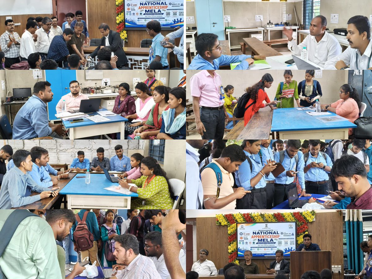 Skill_India_WB's tweet photo. At the PM National Apprenticeship Mela organised at the Govt ITI Hooghly, WB. About 17 establishments, 400 candidates participated in the Mela. As reported there were around 250+ candidates have been shortlisted by the establishment/employers. #PMNAM #Apprenticeship @NSDCIndia https://t.co/2Uo1vZgmL4