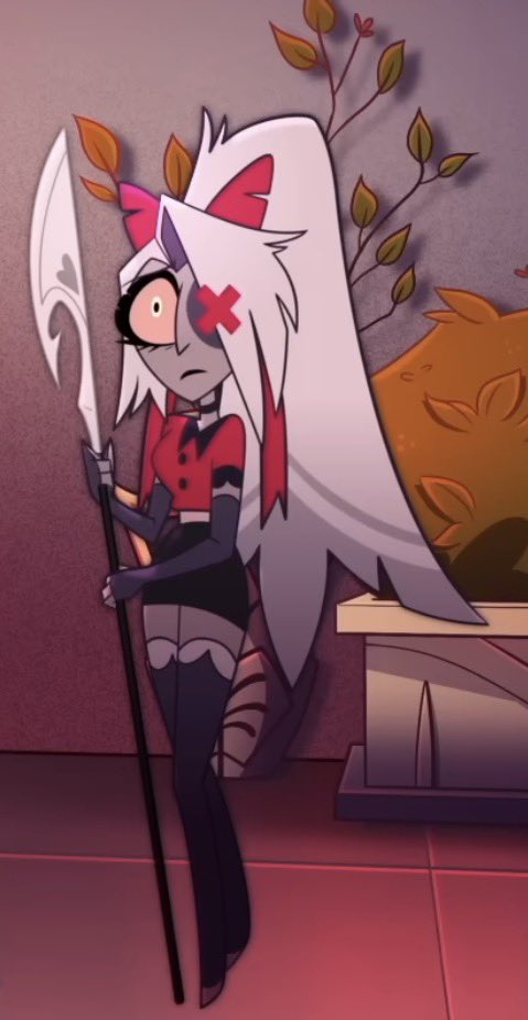Bees_Hivee's tweet photo. Her being tinier than her weapon. 🥰🥰

#HazbinHotel #Vaggie #Vaggi #HazbinHotelVaggie #HazbinHotelVaggi #VaggieHazbinHotel #VaggiHazbinHotel #chaggie #chaggi https://t.co/QRheRc2BHd