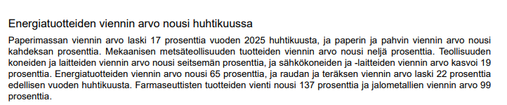 viren_matti's tweet photo. Tullin ulkomaankauppaluvut huhtikuulta ovat ainakin ensi silmäyksellä hyviä: viennin arvo nousi jopa 19.8 %. Mutta rakenne vaikuttaa omituiselta: esim. energiatuotteet +66 % ja jalometallit 99%. Tuonnin arvon kasvu 18.6 % viittaa sekin energiasektoriin. https://t.co/jaeTHjDeoi https://t.co/knNoewDUd5