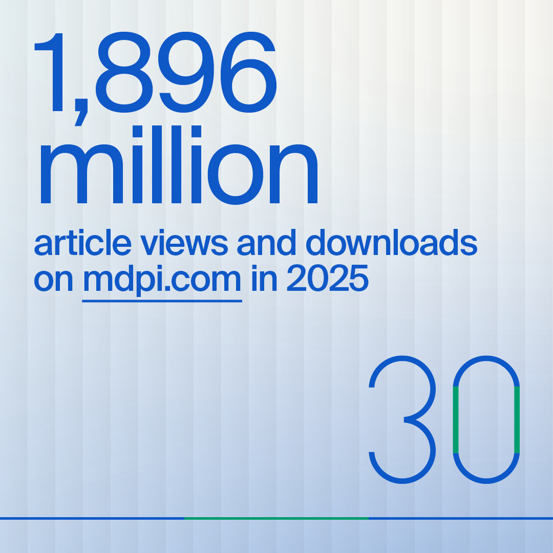 MDPIOpenAccess's tweet photo. In 2025 alone, total full-text article requests reached 1.9 billion.
This demonstrates the scale of the scholarly community’s engagement with the high-quality, openly available research results shared in MDPI journals.

Learn more: https://t.co/nMUBPxPteq

#MDPI30 https://t.co/U6o80wk7gS