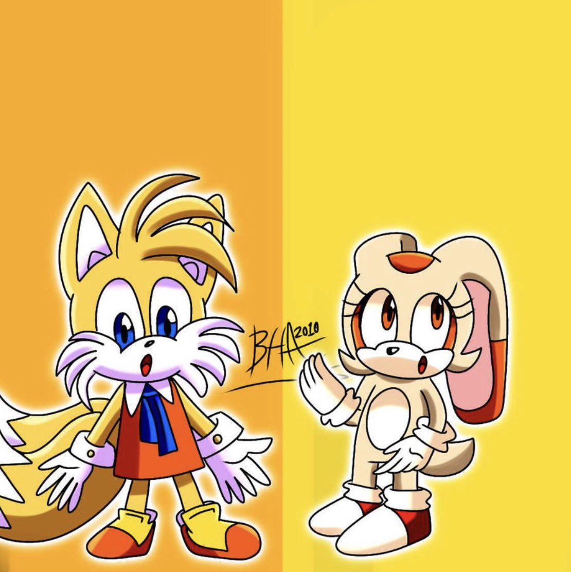 Alex3f8p's tweet photo. Will they both switch clothes? #switchclothes #taiream #creamtherabbit #tails https://t.co/kqFCIGuzot