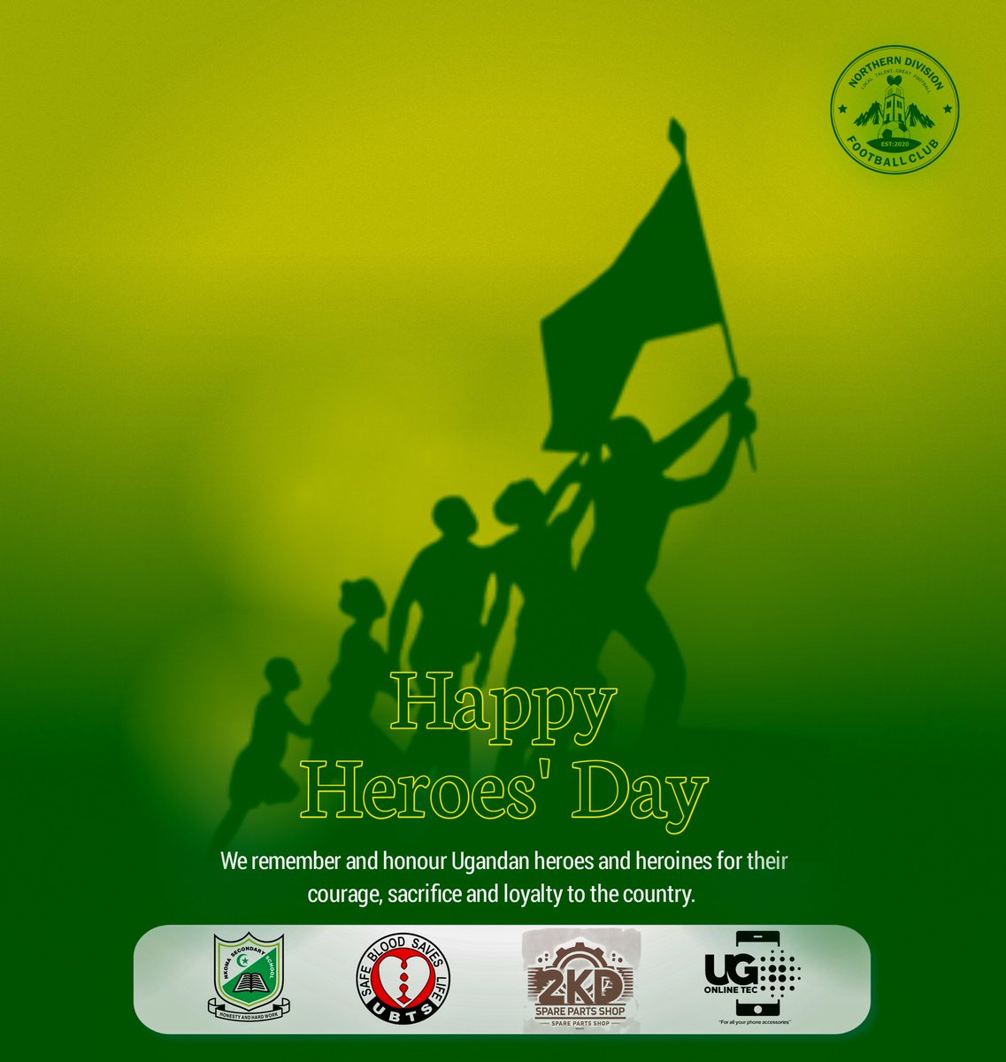 NDFC_Mbale's tweet photo. The Sacrifice paved way for our future
Happy National Heroes Day
#GreatTalent #TheChiefs https://t.co/7y9Xq5X7hz