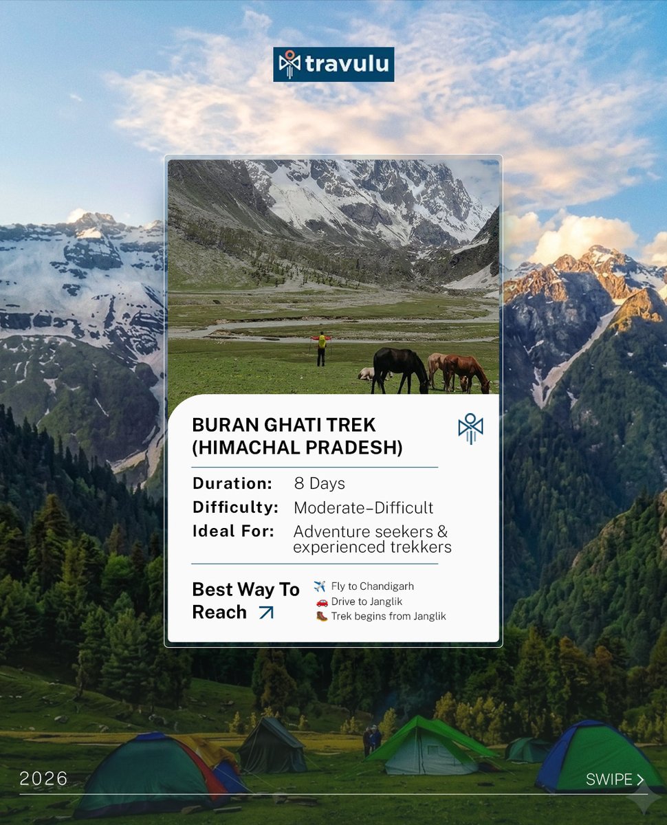 TravuluApp's tweet photo. From beginner-friendly trails to bucket-list mountain passes, here are top 3 treks worth doing this June.

Book your flights unlock to exclusive member deals at https://t.co/pTZMfxCcsq. ✈️🏔️
.
.
.
#Trek #TrekkingIndia #JuneTreks #HimalayanTreks #Travulu https://t.co/bdElXLtBam