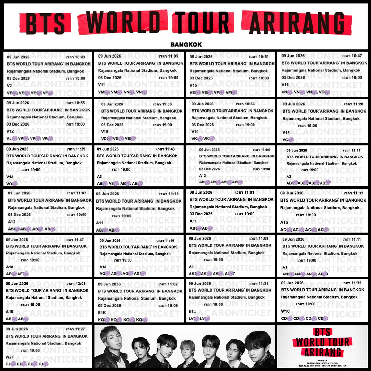 macaronticket's tweet photo. 📍 รีวิวกดบัตร #BTS_WORLDTOUR_BANGKOK 

ได้บัตรมาทั้งหมด 81 ใบ
💌 บัตร 7800 จำนวน 27 ใบ (VIP)
💌 บัตร 6800 จำนวน 46 ใบ
💌 บัตร 6300 จำนวน  4 ใบ
💌 บัตร 5300 จำนวน 4 ใบ

✨ ปล. ตั้งใจกดเต็มที่ที่สุดเท่าที่คิววันนี้จะทำได้เลย #macaronxTHAITICKET ขอบคุณลูกค้าที่สู้ไปด้วยกันมากๆ 🥹 https://t.co/ne106HAud4