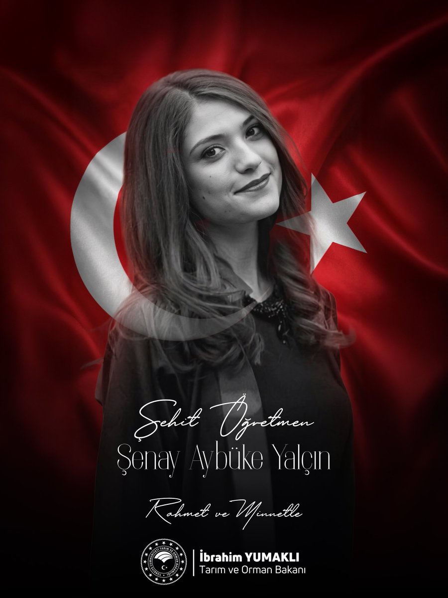 ibrahimyumakli's tweet photo. Meslek hayatının henüz başında, ülkemizin çocuklarına umut olmak için çıktığı kutlu yolda hain bir saldırı sonucu şehit edilen kıymetli öğretmenimiz #ŞenayAybükeYalçın’ı şehadetinin 9. yılında saygı ve rahmetle anıyorum.

Mekânı cennet olsun. https://t.co/zIwS7IwnLu