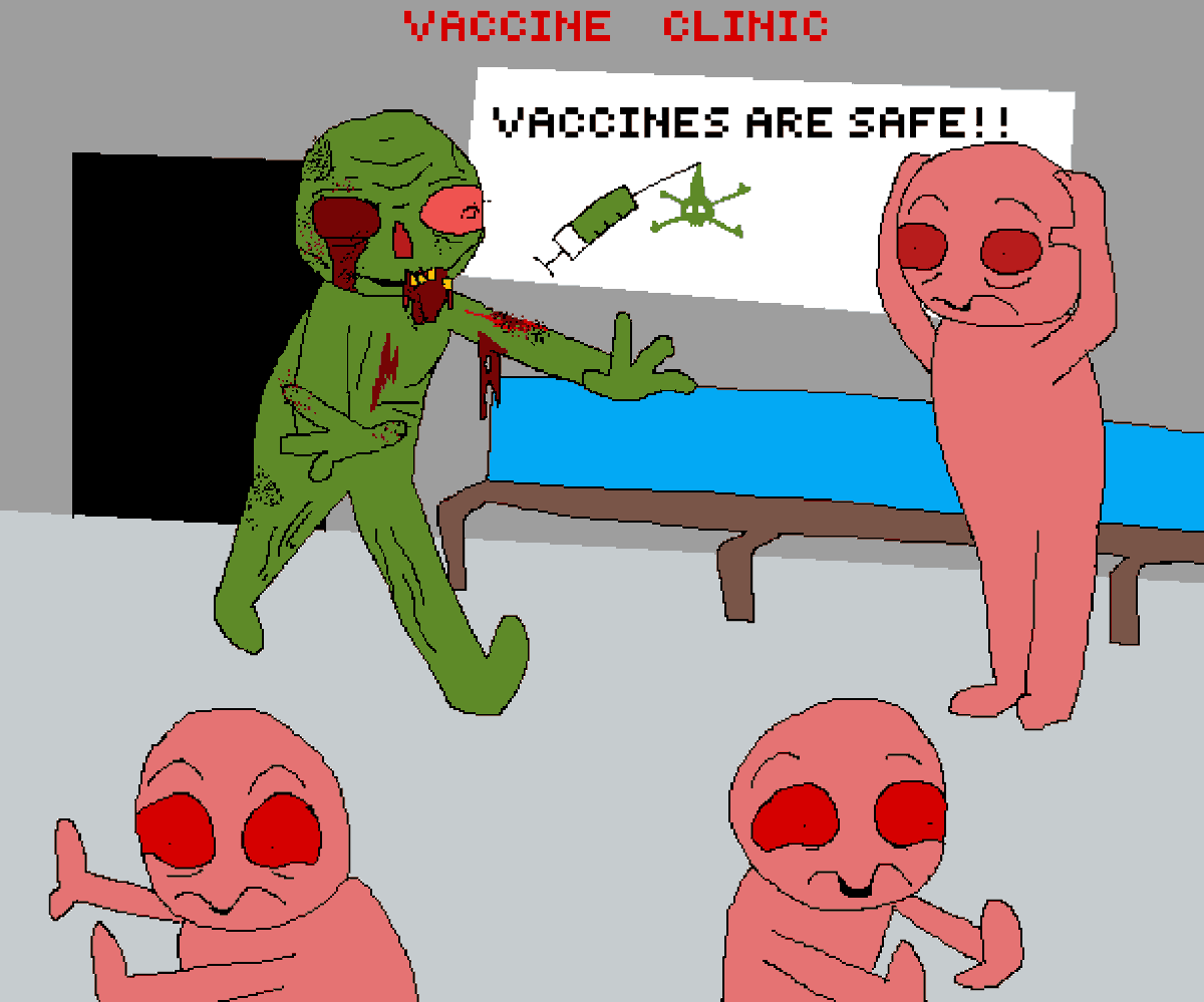 cheetosdeadfart's tweet photo. the man suffers the consequence of being vaccinated (ANTI VAX FAN ART) https://t.co/ipAGT4eLM6