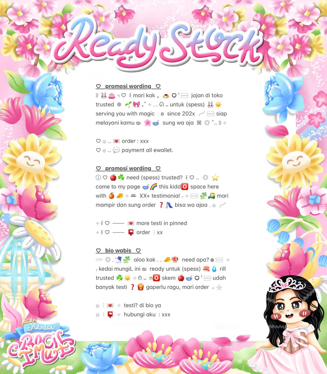 ofKathie's tweet photo. ⠀
ミ ♡  help repost? thankiu  ..  ❀ ☀️ ៶៸

𓄹 🥣  s—s0 sobat imuT！🌸 ♡⃝ ᵎ 𓈃  kath sedia promosi wording  ꩜ 🌱  siap untuk diadopsi  ☘️🎀 ◎ dengan harga  . .  🍮🐰 ꒱꒱  5.500 only ˚⸝⸝  dm untuk order ya, no reply  🍭👛 ៶៸ ɞ  𓐍

⌇ ⟡  #zonauang  🍨  ⊹
⠀ https://t.co/2Fnv247ykp