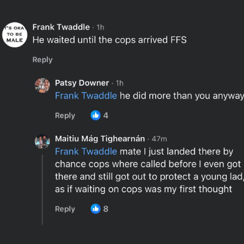 StaxiusMaximus's tweet photo. @YouthYard_YT The hero with the stick in the belfast beheading video is Maitiu Mág Tighearnán. He commented on a facebook post explaining what happened.

https://t.co/sXuOvXtcOS

62JPRFp7wvf2VXPQc9zgtjynZis9yGofdh2cgtwqpump https://t.co/9up6fvM8R4