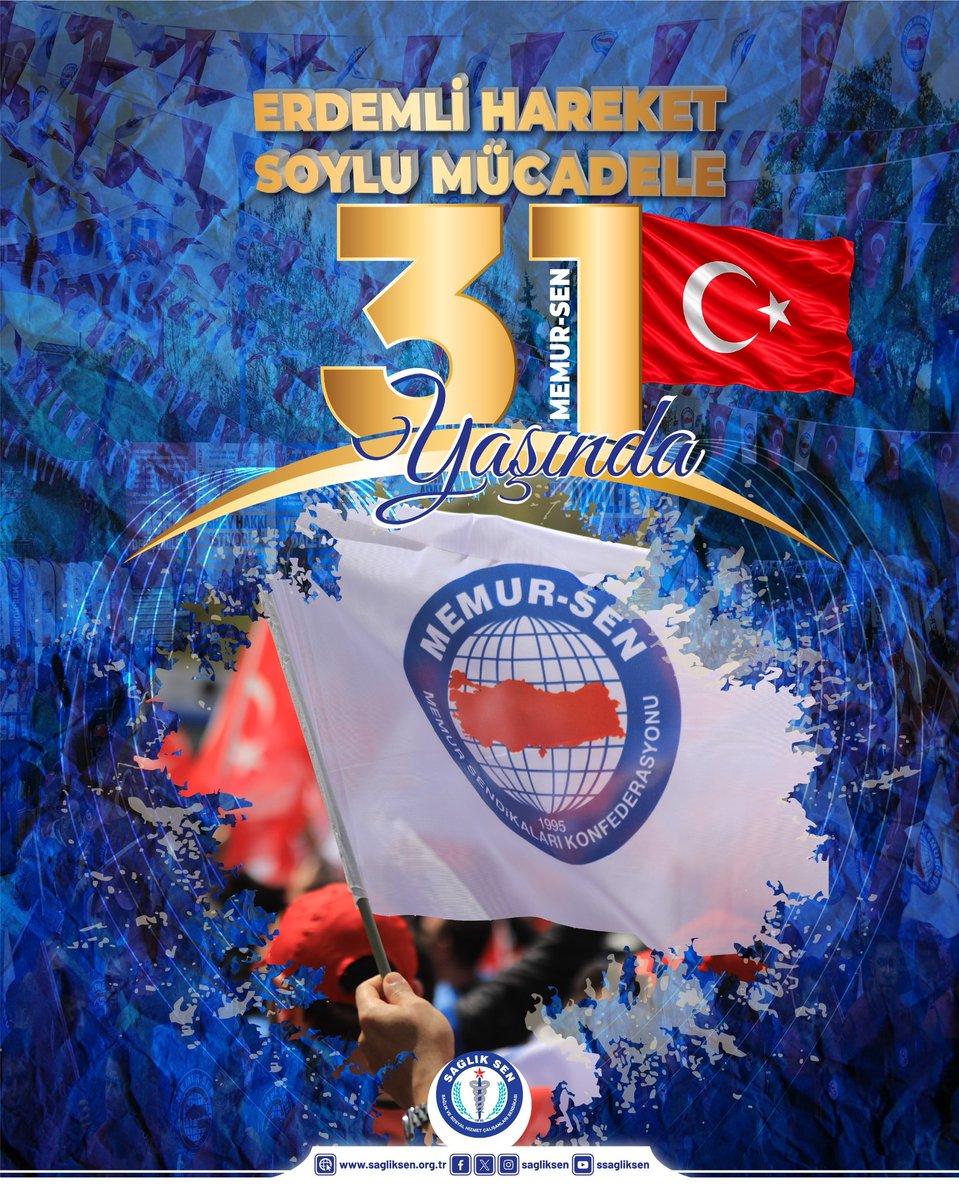 sagliksen's tweet photo. Fikirle başladı, adanmışlıkla büyüdü, milyonların sesi oldu!

Kurucu Genel Başkanımız Mehmet Akif İnan ve yol arkadaşlarının yaktığı bu soylu mücadele meşalesi, bugün Türkiye’nin en büyük emek hareketi oldu. 

Kamu çalışanlarımızın hakları, emeği ve alın teri ile ülkemizin yarınları için dün olduğu gibi bugün de aynı kararlılıkla mücadele etmeyi sürdüreceğiz. 

Bu değerli mirası bize bırakan başta Mehmet Akif İnan olmak üzere ebediyete irtihal etmiş tüm dava büyüklerimize Allah'tan rahmet diliyor, dava uğruna mücadeleye omuz verenlere minnetlerimizi sunuyoruz. 

#MemurSen
#MemurSen31Yaşında