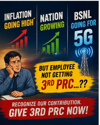 Truthprevails47's tweet photo. @aigetoachq @Hharshit102017 @PMOIndia
@JM_Scindia
@PemmasaniOnX @DrJitendraSingh
@mansukhmandviya
@CLCMOLE
@DoT_India
@CMDBSNL
@BSNLCorporate
@ETTelecom
@BDM_BSNL
@BMSkendra
@BmsBojji
@GSAIGETOA
@gsbteubsnl 
#3rdPRCforBSNL
#removalofdisparity
#WaiveAffordabilityClause
#BSNLJustice #BDM #AIGETOA #3rdPRC https://t.co/KAdlPclnTO