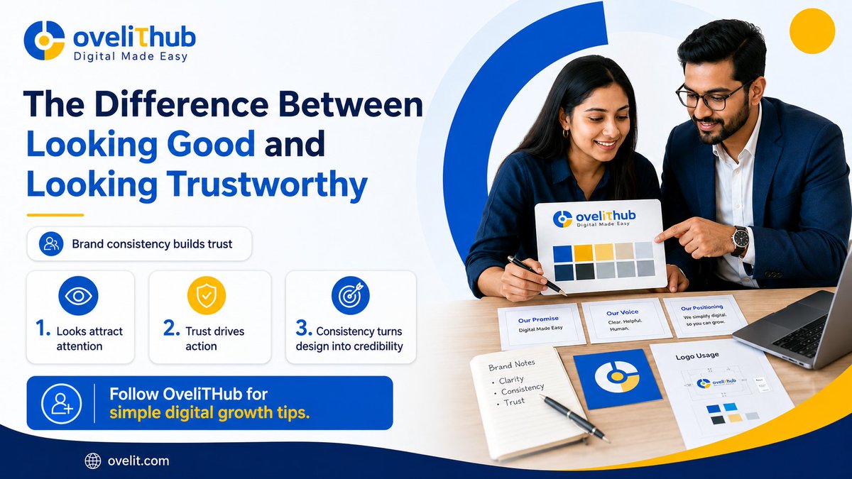 ovelithub's tweet photo. Growth is easier when your brand, website, content, and operations work together. Simplify before adding more tools or campaigns.

Follow OveliTHub for digital growth tips.

#BrandStrategy #BrandConsistency #DigitalBranding #OveliTHub https://t.co/7DykSEj8Ar