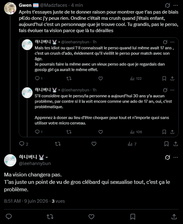 Madzfaces's tweet photo. @leehannybun @Hinoutou @Tsuukigan @_Onchigo_ @GameurGabi @maesquimau @mimeikyuu Tu sais que ça ne mènera à rien ? Surtout quand tu fais exactement ce pour quoi tu veux menacer de porter plainte https://t.co/V5p8CntEEX