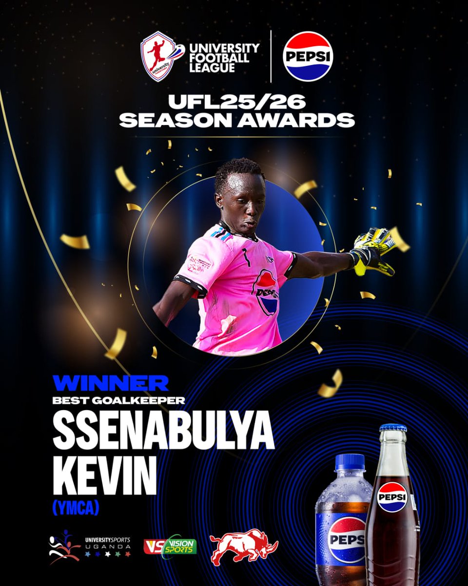 uflug's tweet photo. #PepsiUFL
2025/26 #SeasonAwards
And the GOALKEEPER of the Season is...
SSENABULYA KEVIN (@YmcaInstitute)
Congratulations🎉
#UFLUG
#ThirstyForMore
#VarsitySportsUganda https://t.co/7nfEF1vDWf