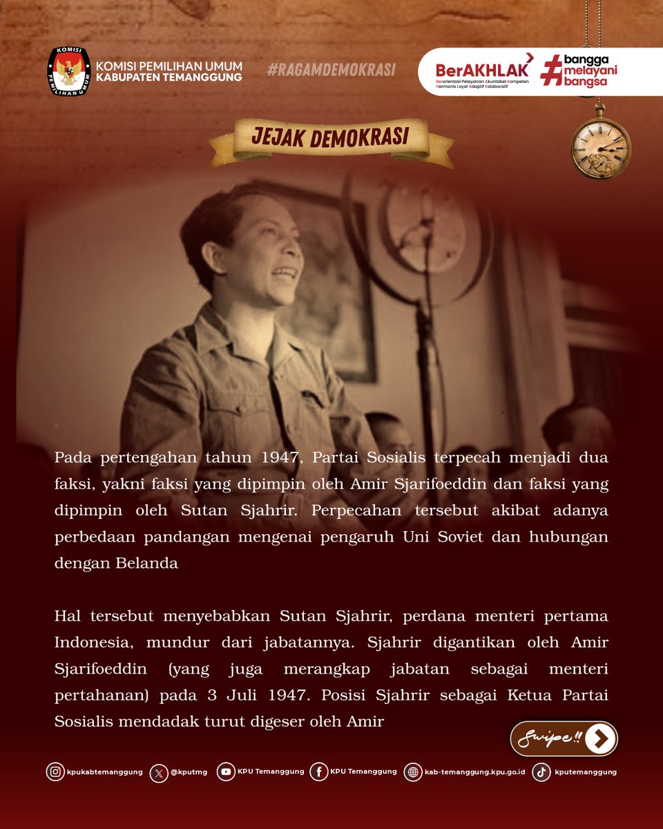 kputmg's tweet photo. #TemanPemilih, Jejak Demokrasi pekan ini hadir mengulas salah satu episode sejarah perjalanan bangsa ini, yakni peristiwa Pemberontakan PKI di Madiun Tahun 1948

Bagaimana kisah selengkapnya? Simak dan swipe right sampai akhir ya

#kputemanggung
#jejakdemokrasi
#pemberontakan1948 https://t.co/BxFVsgmHXx
