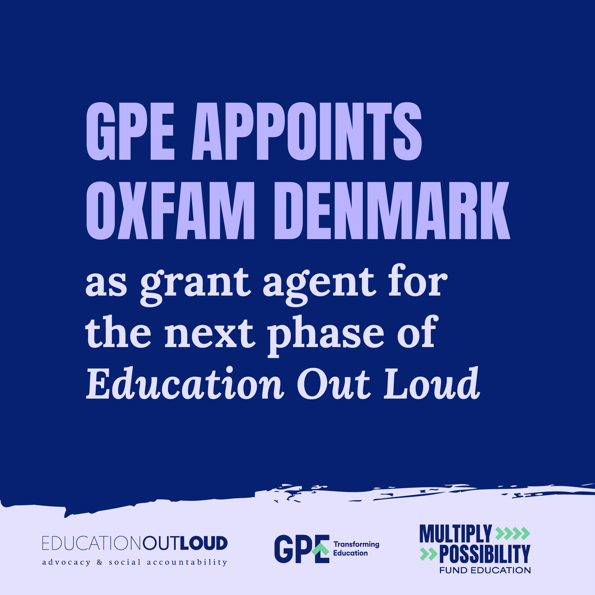 GPforEducation's tweet photo. GPE appoints @OxfamDanmark as grant agent for the next phase of Education Out Loud.

An initial allocation of $45 million will ensure continued support to civil society organizations across 60+ countries in advancing inclusive education: https://t.co/3mIgw3evvT 

#FundEducation https://t.co/pKxKgVfdSX