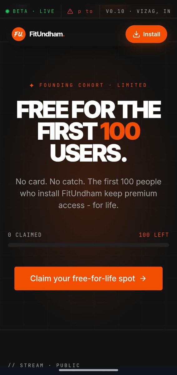 velofjay's tweet photo. 25th bday announcement! 
Launching FitUndham Beta LIVE 🚀 

AI fitness companion: snap meals->macros, log workouts. PWA (offline, no store). 

Try: https://t.co/11Dqq30dEm 
First 100 users get Premium for life free. 
Beta? Tap bug report button. Feedback helps! 🙏 https://t.co/bTtw0smOW4