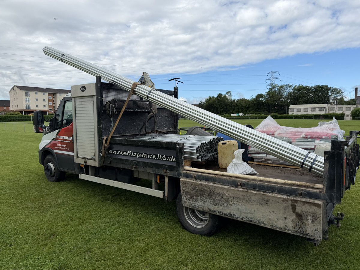NFitzLtd's tweet photo. Work begins on pitchside railings at Chem Park Newport https://t.co/fSSWqa9MA4