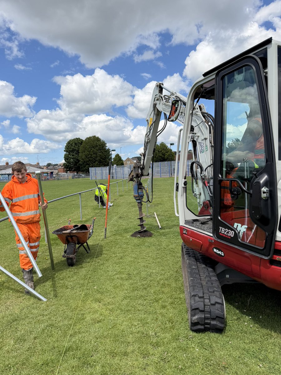 NFitzLtd's tweet photo. Work begins on pitchside railings at Chem Park Newport https://t.co/fSSWqa9MA4