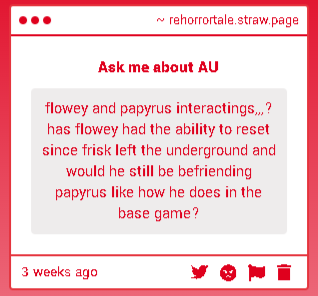 klunets's tweet photo. He's just watching from far away... Flowey scared doing something himself without his abbility to reset, so that why he is so happy Aliza fell in

#ask_re_horrortale https://t.co/DSaSaCYrgR