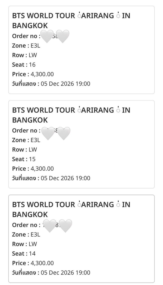 mindkyu_'s tweet photo. 3 ใบติดง้าบบ 🫶🏻
#BTS_WORLDTOUR_BANGKOK
#mindkyu_reviews https://t.co/jDYZtWHvHW