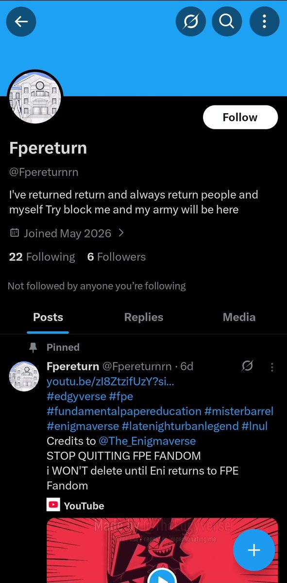 abbie_FPE153's tweet photo. To everyone this guy is not a fpe fan they a anti-fpe, UTTP I see this guy before they harassed a fpe fan you guy need to block and report them or call the cops if they d*x, they from Europe yep you guy need to know they a UTTP and anti-fpe https://t.co/rwByyKW9w8