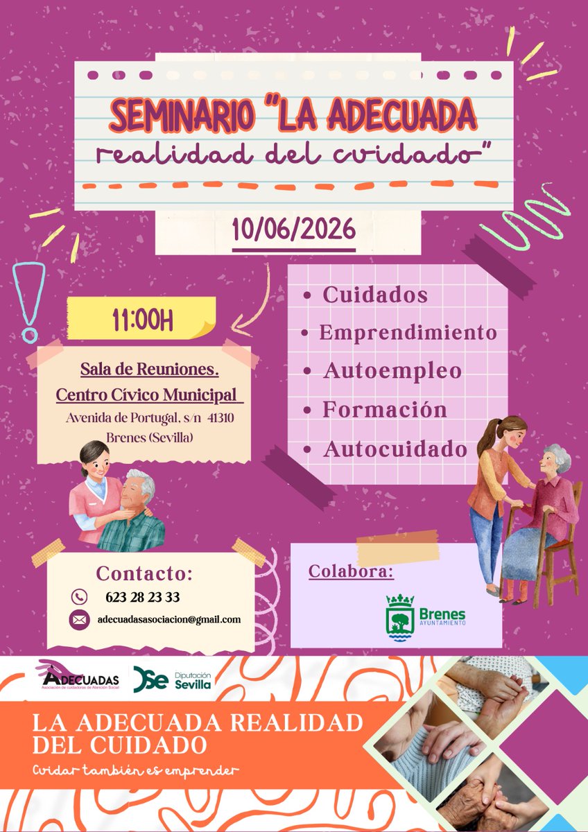 AdecuadasA's tweet photo. 📢Mañana 𝟏𝟎 𝐝𝐞 𝐣𝐮𝐧𝐢𝐨 𝐚 𝐥𝐚𝐬 𝟏𝟏:𝟎𝟎 h 🕔 en Brenes celebraremos un nuevo seminario de La adecuada realidad del cuidado

📍 𝐒𝐚𝐥𝐚 𝐝𝐞 𝐑𝐞𝐮𝐧𝐢𝐨𝐧𝐞𝐬. 𝐂𝐞𝐧𝐭𝐫𝐨 𝐂í𝐯𝐢𝐜𝐨 𝐌𝐮𝐧𝐢𝐜𝐢𝐩𝐚𝐥⁣

@DIPUSEVI  #Adecuadas #Adecuadarealidad https://t.co/pKNgJNaR8W
