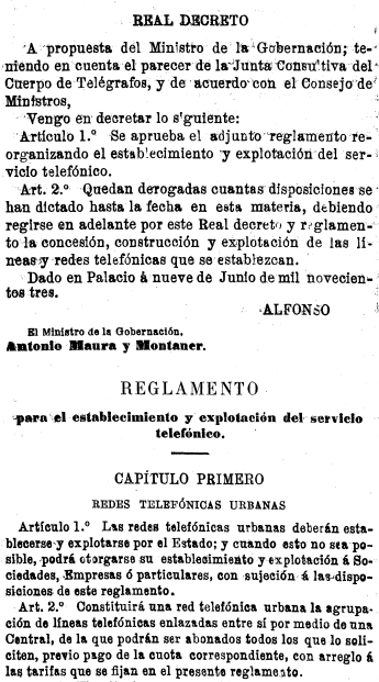 ForoHistorico's tweet photo. #TalDíaComoHoy de 1903 España reorganizó el servicio telefónico mediante un nuevo reglamento que convirtió al Estado en el principal operador de las redes telefónicas urbanas y promovió su expansión por todo el territorio. ☎️🇪🇸 https://t.co/VIvwhv0j7W