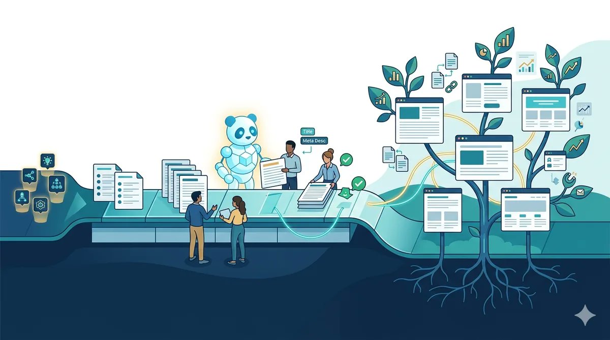 RankPandaAI's tweet photo. AI can earn organic traffic faster when it’s a repeatable workflow—not a one-click writer. HubSpot saw a 1,850% lift in qualified leads from AI. Build, review, measure, then scale what works.

Read more: https://t.co/4Pc4fM6s5n https://t.co/XAzo7tSg44