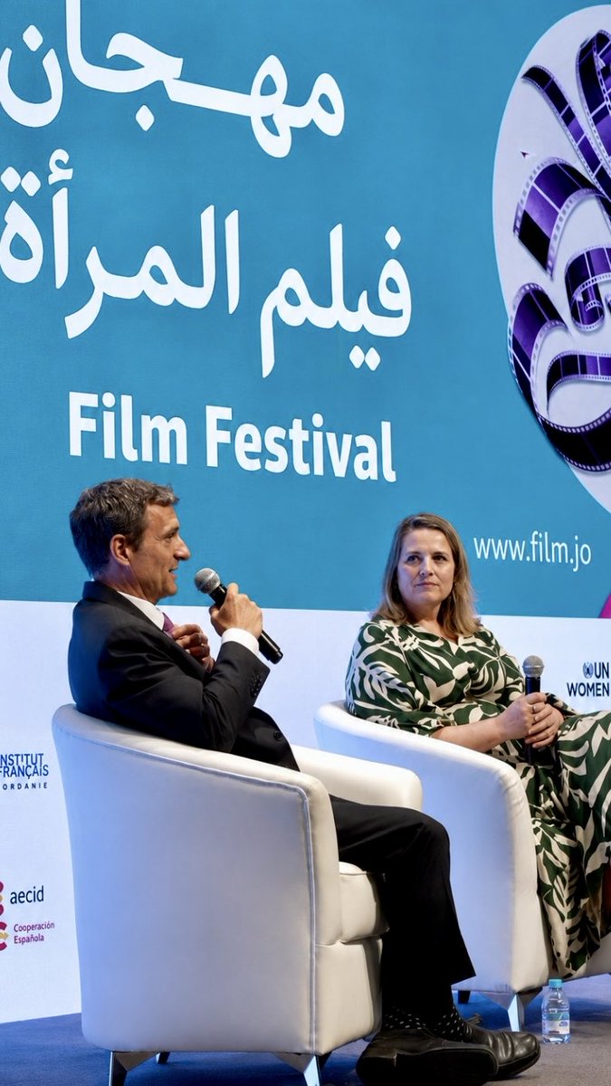 irlembjordan's tweet photo. Busy opening night at Women's Film Week! 🎞️ 

Seen, a film made by young Jordanians through an Embassy collaboration with @Gens_For_Peace &amp; @Cinemagic, was screened

As was a documentary about the life of Mary Robinson

And Amb. Bolger was delighted  at the engaing Q&amp;A afterward! https://t.co/u9R0um1iRw