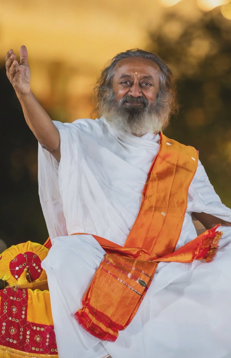 i_am_a_sadhak's tweet photo. Q: Gurudev, you talked about our life is all a leela (game). One can comprehend it intellectually but how to make it an inner experience?

@Gurudev Sri Sri Ravi Shankar ji - You don’t have to make it an experience. You simply have to wake up and see that life is a game. Wake up this moment as I am speaking. Whatever happened till now, is it not like a dream?

You had dinner this evening, meditated in the morning, did yoga in morning and went to bed last night, and if you go over your own memory there were good / bad events, you had profit, you had loss but right this moment it’s all gone. Wake up this moment and you will see that tomorrow, the next 10 years is also like a dream!

When you realize this whole phenomenon, that has happened in the past and future, it's all like a play, a game. You don’t have to think this is a concept and I have to experience it. My dear, memory is memory. Your thinking that you have to experience memory is a concept and your thinking that you don’t have it is again a concept. You simply have to realize right away that it is all a dream. This could be a dream. That very moment you feel a sense of relief. A soothing wave overtakes you.

Don’t wait till someday you will experience - it’s all a game.May be after you leave the body you will experience one day. Then also you will realize I could have done that much before.

Question - Gurudev, you said being a perfectionist is a cause of stress. Yet everything about you is so perfect. You are perfect, your actions are perfect, your words are perfect, your understanding of God is so perfect, this Ashram is perfect and so many other things. What is the difference between your perfect thinking or, mine or ours?

@Gurudev Sri Sri - Just that you have to look at yourself in the mirror. That’s it. You move from perfection to perfection. You move from one perfection to another higher perfection. That’s how you have to look at life. Otherwise you see this is not perfect, everything is imperfect, everything is hopeless. And we tend to get into negative framework. Isn’t it?

Follow @i_am_a_sadhak for more such amazing wisdom by Gurudev