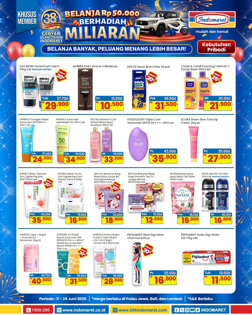 Indomaret's tweet photo. Masih ada nih promo produk KEBUTUHAN PRIBADI yang hemat. Jangan lupa belanja, sobat! 

Info selengkapnya di https://t.co/8D4LdnBb5l
.
#SuperHemat #Indomaret #IndomaretBanyakPromosinya https://t.co/pdFjGNhQJr