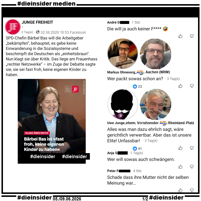 Die_Insider's tweet photo. #AfDer bestätigen #BärbelBas: Hass, Hetze, persönliche und sexistische Beleidigungen!

#LautGegenNazis #NiemalsAfD #AfDVerbot
#Antifaschismus #GemeinsamGegenHass #DieInsider
 
Weitere Slides und Infos findet ihr u.a. bei uns auf Facebook/dieinsider und Instagram/die.insider. https://t.co/qlCHqsw3gD