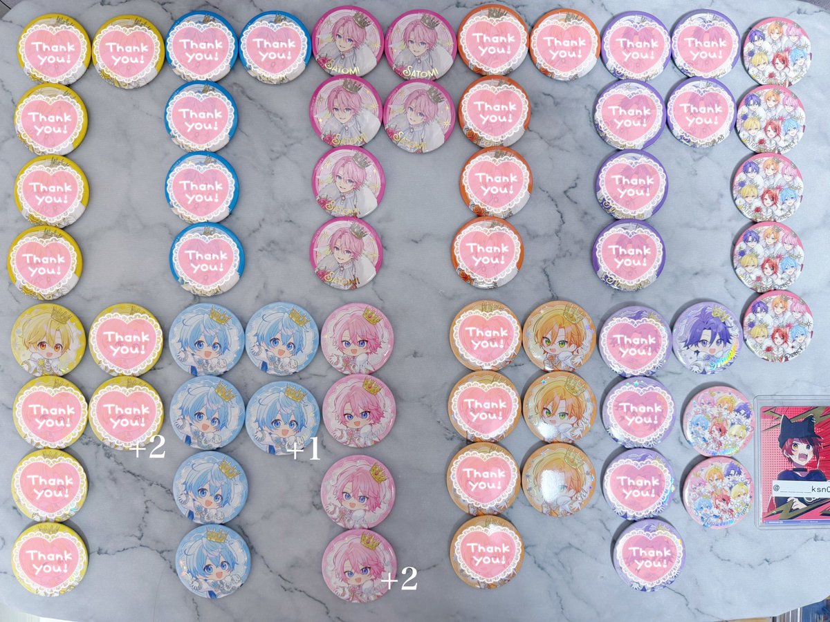 ____ksn0's tweet photo. 【交換】
すとぷり 10周年 グッズ 缶バッジ

譲) 💛🩵🩷🧡💜🍓

求) ❤️💛🩵等身

💛🩵は当日含め愛知公演1日目までのお取引が可能な方のみ。
🍓は比率違い可能。
1点からでもお気軽にお声掛けください🙇‍♀️
#すとぷりグッズ交換 https://t.co/zKUaTfqSL6