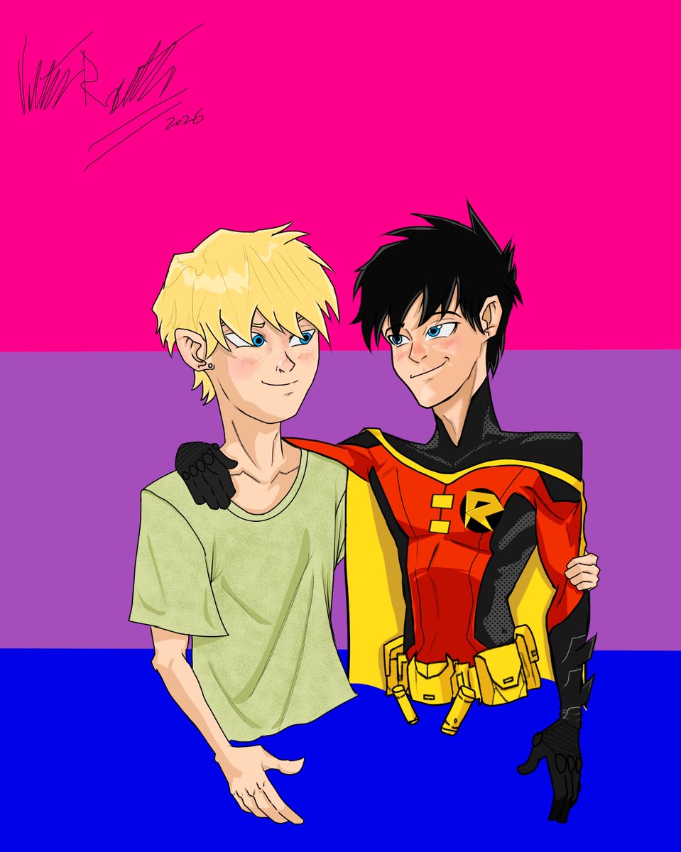VR_art19's tweet photo. A little late, but here they are 
Happy Pride
 #timdrake #bernarddowd #timbern #robin #dc #dccomics #batman https://t.co/NjxKp5cW0k