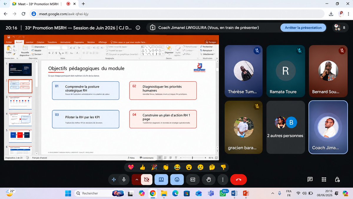 CjDevelopmentTC's tweet photo. La 33ᵉ Promotion MSRH est déjà entrée dans le feu stratégique.

Hier, nous avons officiellement lancé la session de juin 2026 en Management Stratégique des Ressources Humaines, avec une première séance dense, exigeante et profondément orientée performance. https://t.co/NTWXfeRHAv