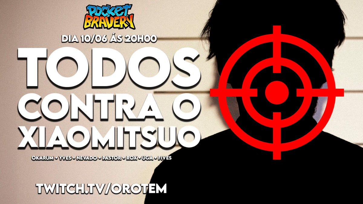 Orotem1's tweet photo. O REINO DO XIAOMITSUO ESTÁ AMEAÇADO! OU ACABANDO?
Okarum, Yves, Nevado, Pastor, Rox, Uga e Fives. O elenco de peso já está pronto para o maior "boss fight" da comunidade de 
Pocket Bravery
Venha escolher o seu lado! Dia 10/06, a partir das 20h
https://t.co/e5HJ1rRNRP https://t.co/ssDjd6JeZB
