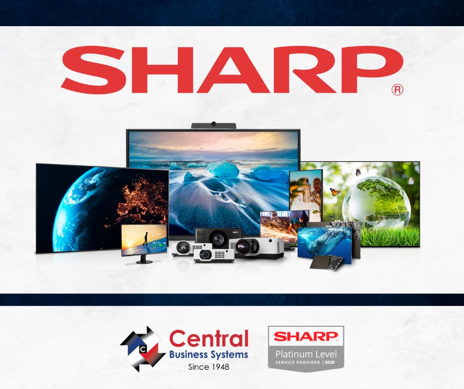 Centralcopiers's tweet photo. As a Sharp Platinum Service Provider, Central Business Systems delivers the innovative technology, expert guidance, and local support businesses need to get the most from their investment.
#CentralBusinessSystems #SharpElectronics https://t.co/7QwSSk6osZ