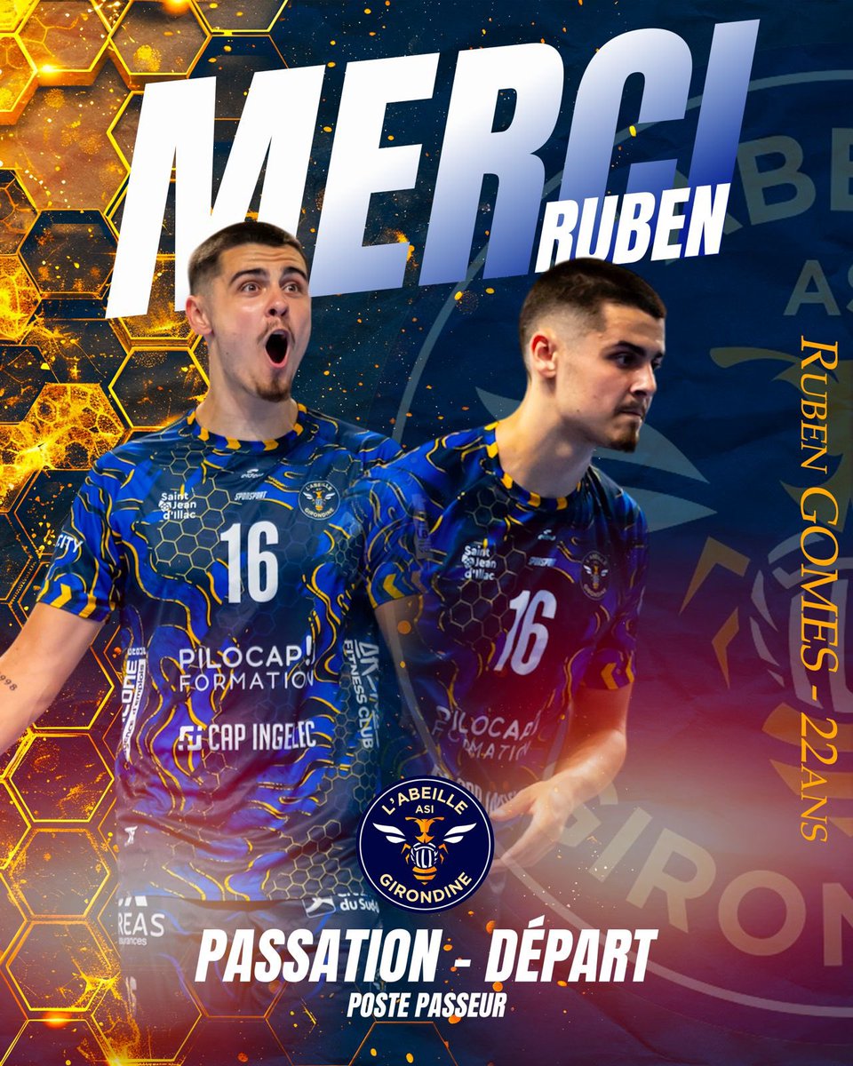 ASIVB's tweet photo. [ 𝗣𝗔𝗦𝗦𝗔𝗧𝗜𝗢𝗡 🤝 𝗗É𝗣𝗔𝗥𝗧 ]

💙 Après deux saisons avec les Soldats, Ruben Gomes quitte l’Abeille Girondine ASI. Merci pour ton engagement, ton professionnalisme et ton état d’esprit exemplaire. 🙏 Nous te souhaitons le meilleur pour la suite. 👏

MERCI RUBEN https://t.co/cUqhJv8nQR