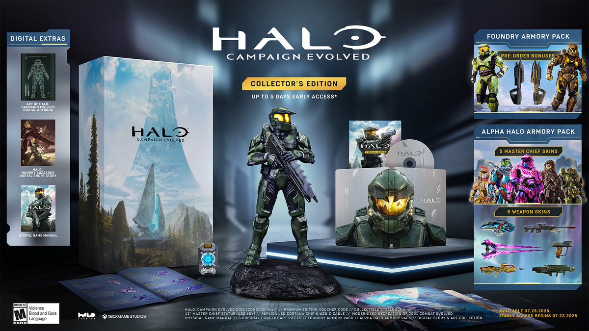 Kyle1_UP's tweet photo. As a collector, I am absolutely eating well this Not E3 season. Xbox has come out swinging with these Collector’s Editions, and somehow I’ve managed to secure all of them... except Halo: Campaign Evolved.

Now I’m just hoping for a restock here in Australia. 🤞

#halo #XBOXShowcase #SummerGameFest #GearsofWarEDAY #fable