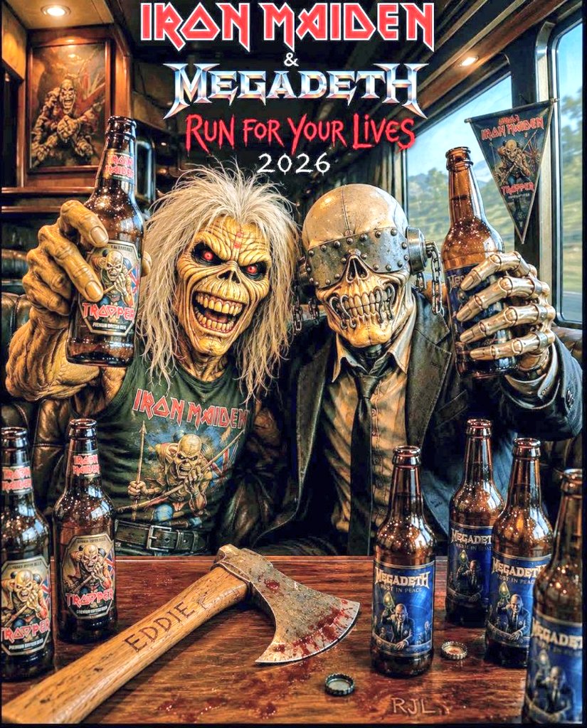 maidenjap's tweet photo. Iron Maiden ＆ Megadeth！
Cheers！🍻🍻 https://t.co/wggQFDzPlw