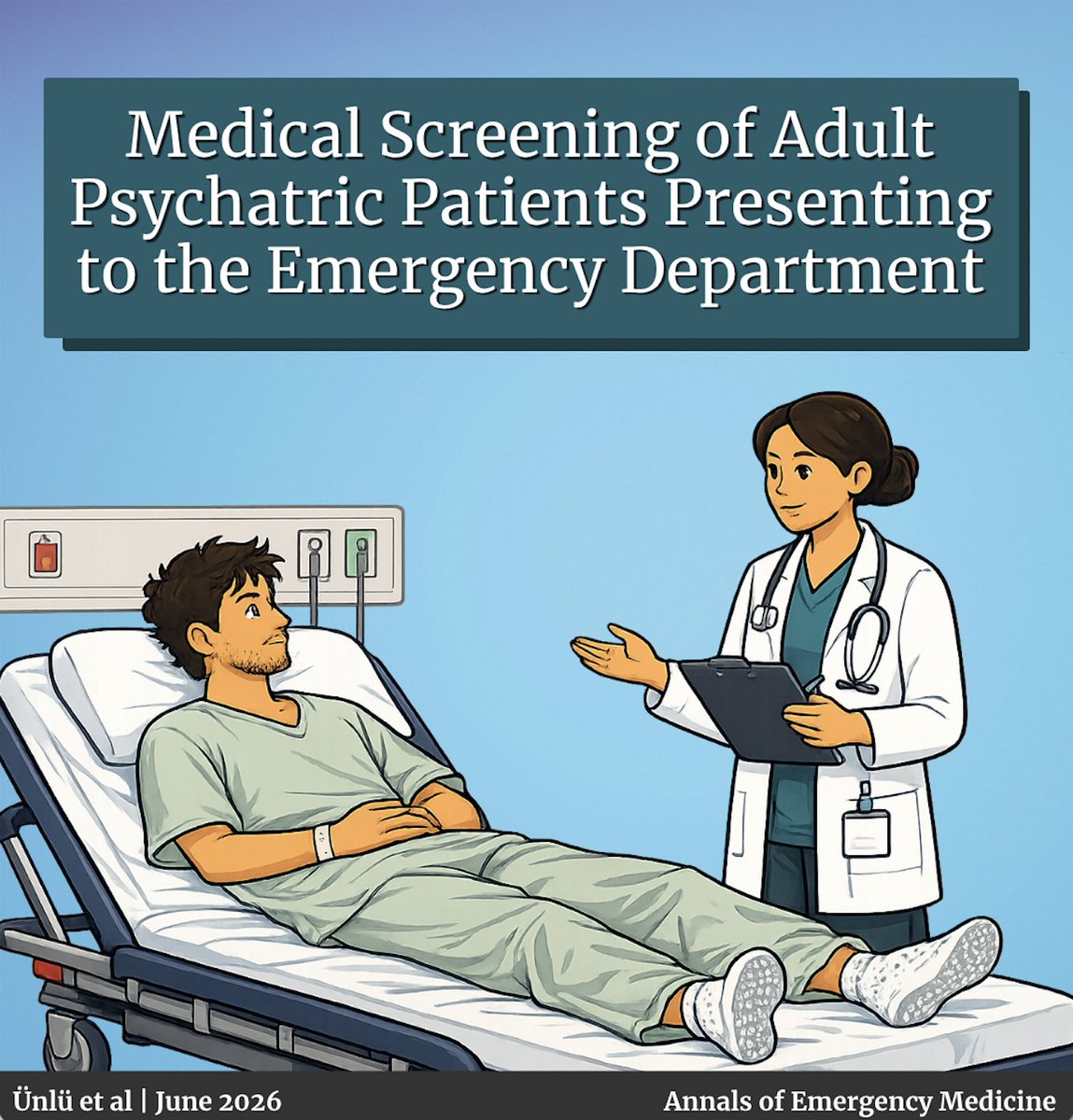 AnnalsofEM's tweet photo. How should we approach the medical screening of psychiatric patients in the ED?

A new Annals scoping review examined decades of literature on medical screening practices for adults presenting with psychiatric complaints and highlights where evidence exists, where it doesn’t, and opportunities for future research.

Are we asking the right questions, ordering the right tests, and using our resources effectively?

Read more at https://t.co/Zx6l9DUv6J

#EmergencyMedicine #EM #Psychiatry #Psych  #MentalHealth #MedEd #FOAMed #PsychEM #BehavioralHealth