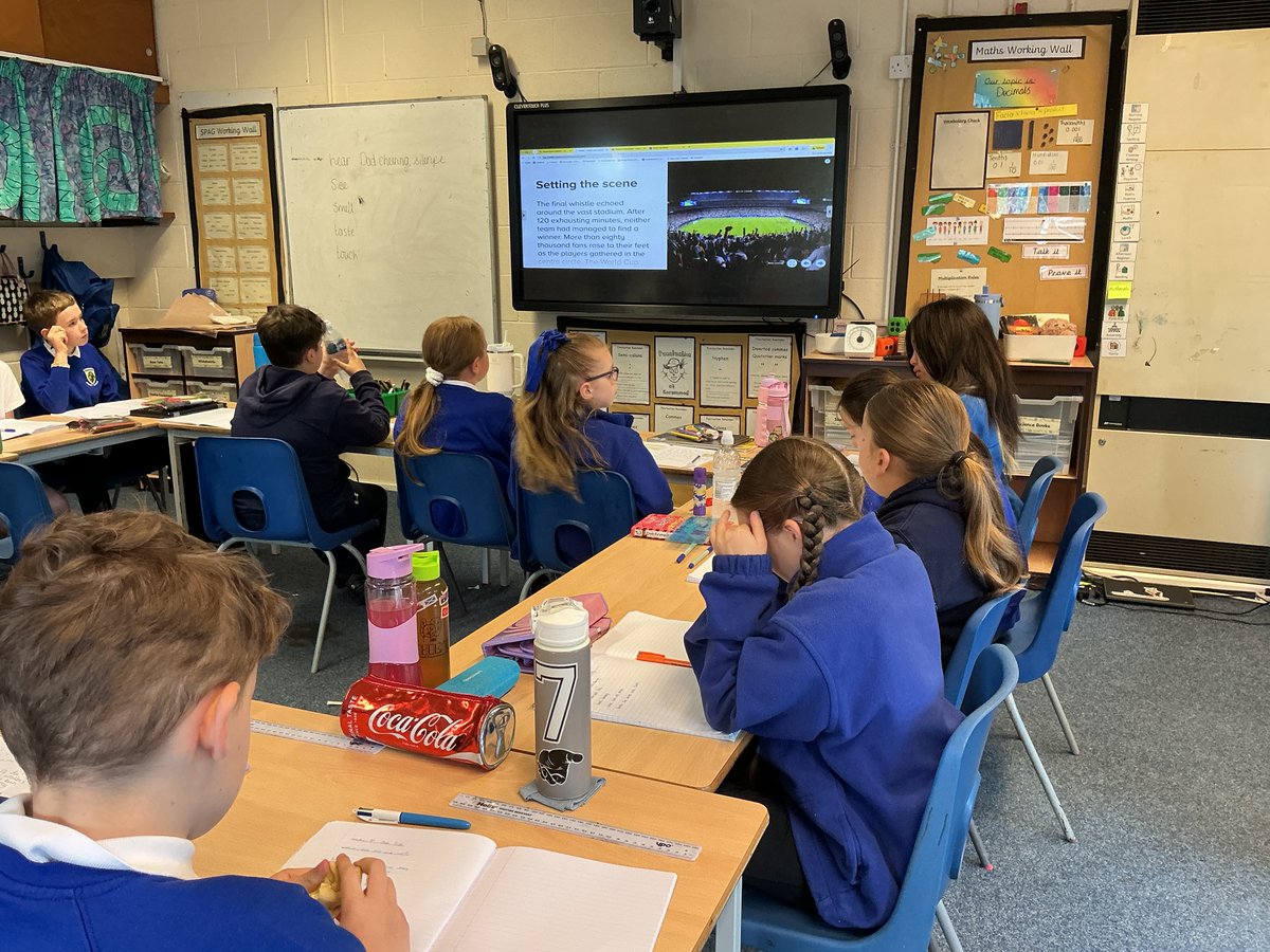 GorsewoodPrimar's tweet photo. Year 5 are taking part in a virtual writing lesson based on the World Cup with @HeyPobble and @HelpPicture #GorsewoodWriting https://t.co/XOY5KVdcSz