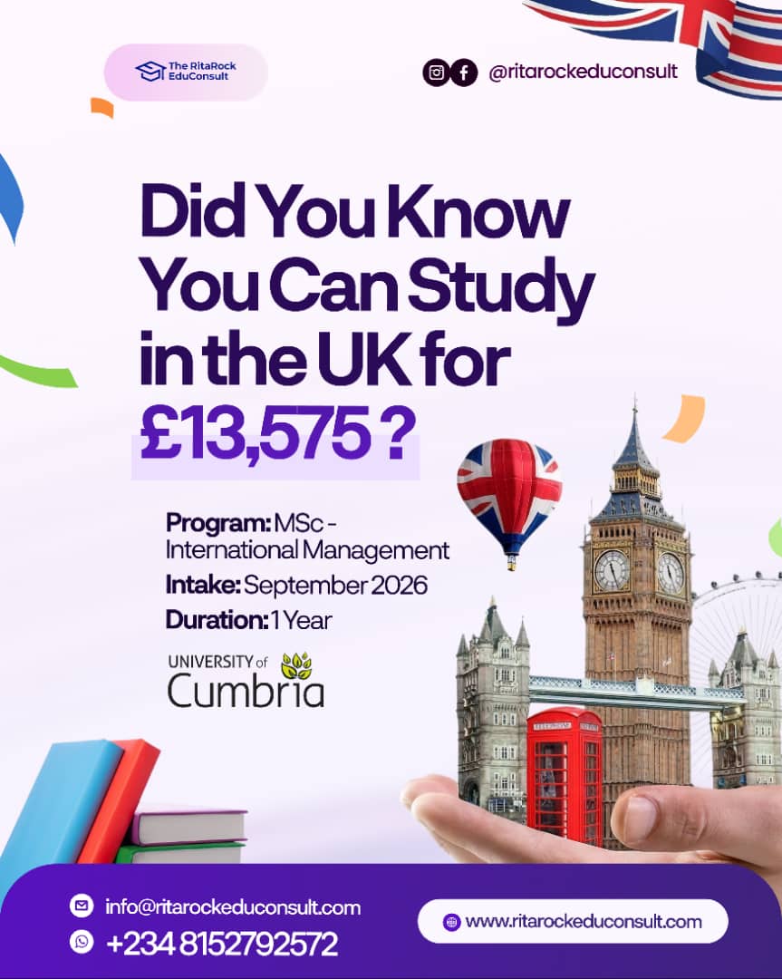 rr_educonsult's tweet photo. Here's one thing you wouldn't believe;
You don't need millions to study in the UK.

Some Master's programs start from €13,575. And they have:

✔️ World-class education

✔️ International experience

✔️ Career growth opportunities

Not sure how to get started? Comment "UK" below👇 https://t.co/iMPY8X6qAI